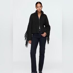 GAP Black Fringe Cardigan Sweater